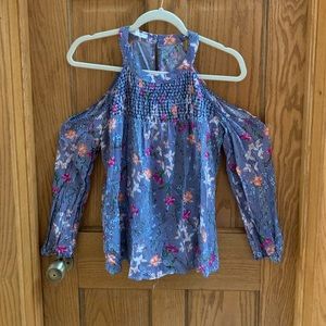 Strip and floral print top
